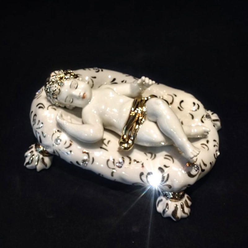 IMG_2025-02-13-170442 46132 Παιδάκι που κοιμάται με χρυσό και swarovski Sabadin (Διαθέσιμο κατόπιν παραγγελίας) - Image 1