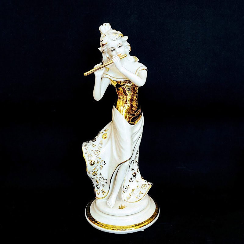 43872 Κυρία που παίζει φλογέρα με χρυσό και swarovski Sabadin