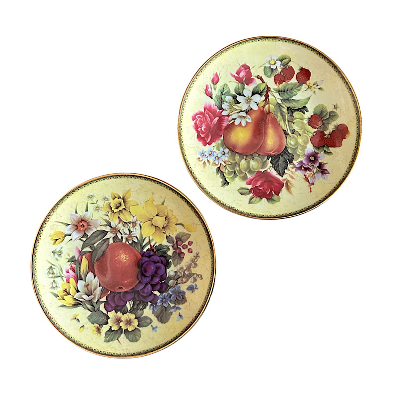 SM60 Σετ 2τμχ. Πιάτα τοίχου 19εκ. fruits and flowers