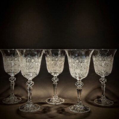 Κρυστάλλινα χειροποίητα ποτήρια κολωνάτα κρασιού