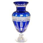 OB2410 Κρυστάλλινο βάζο μπλε 35εκ.