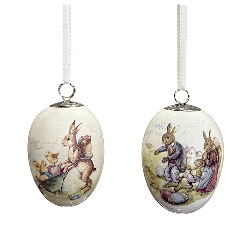 IMG_2026-03-20-150125 E267/3 Σετ 2τμχ. Αυγά κρεμαστά πορσελάνης - Image 1