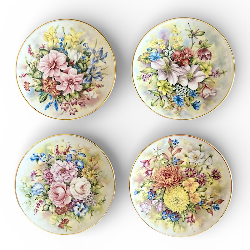 SM172 Σετ 4τμχ. Πιάτα τοίχου 19εκ. Summer flowers