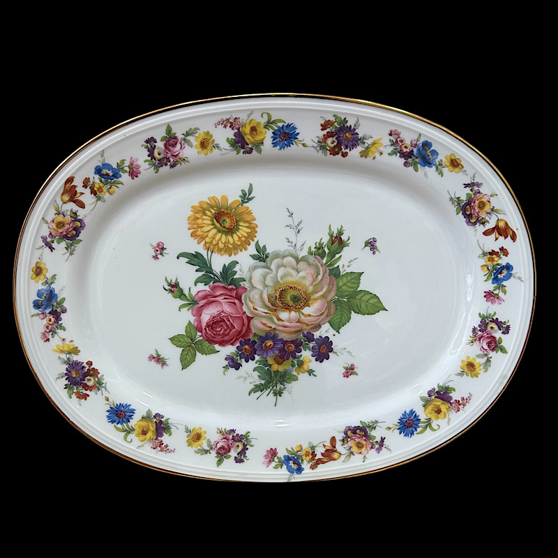 GL36 Πιατέλα οβαλ πορσελάνης summer flowers 37εκ.