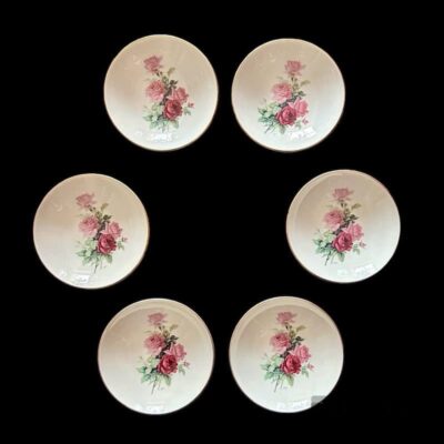 Σετ 6 τμχ. πιατάκια γλυκού roses