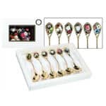 1038004 Σετ 6 κουταλάκια γλυκού επίχρυσα flowers - Image 2