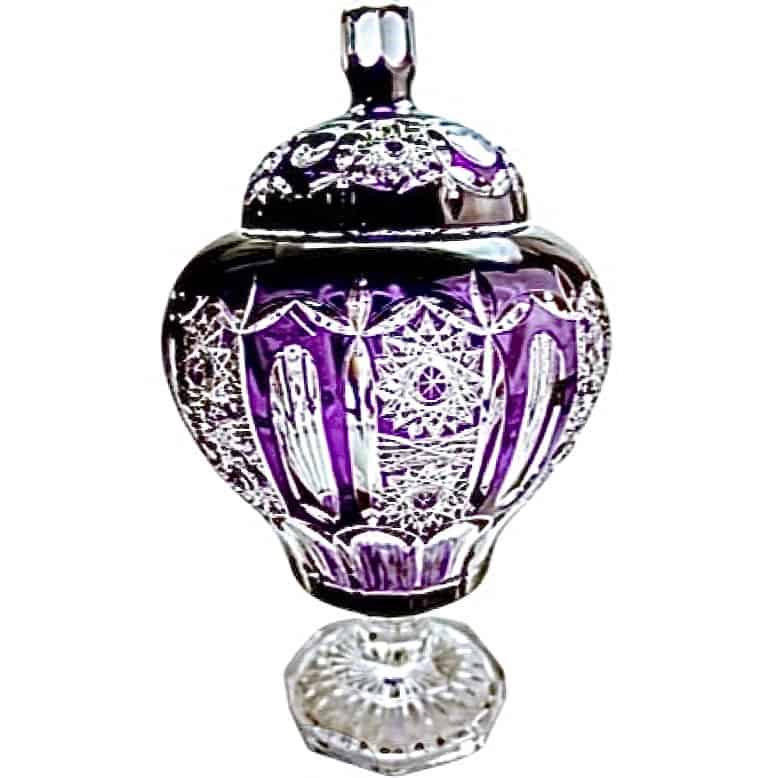 Κρυστάλλινο βάζο μωβ 37εκ.