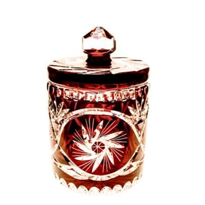 Κρυστάλλινο δοχείο κόκκινο 20εκ.