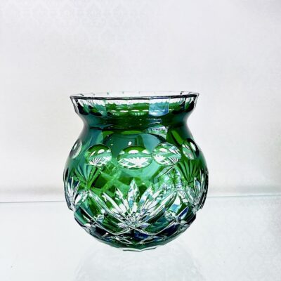 Κρυστάλλινο βαζάκι πράσινο 13εκ.