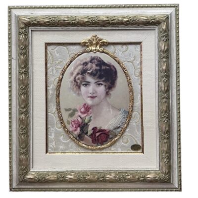 Ιταλικό διακοσμητικό κάδρο πορσελάνης vintage