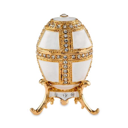 Αυγό τύπου fabergé λευκό 7εκ.