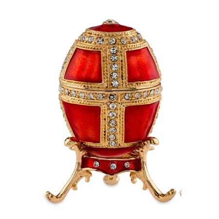 Αυγό τύπου fabergé κόκκινο 7εκ.