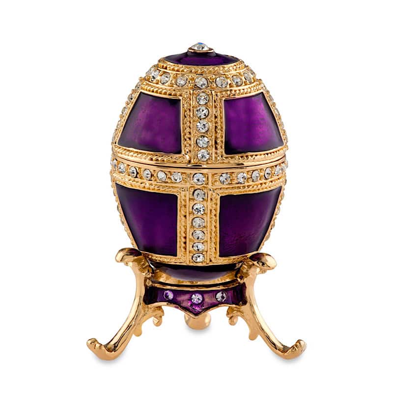 Αυγό τύπου fabergé μωβ 7εκ.