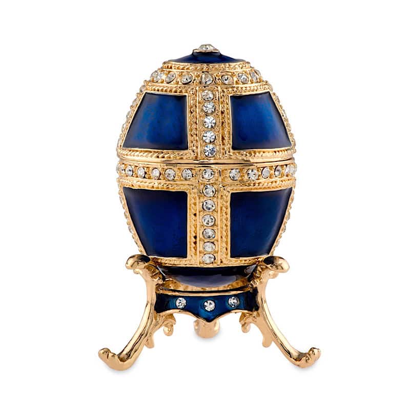 Αυγό τύπου fabergé μπλε 7εκ.